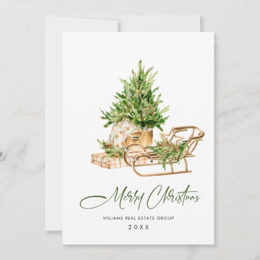 Boheemse Kerstcompositie Zakelijke Groet Feestdagenkaart (Voorkant)