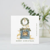 Boheemse Kerstmis Compositie Corporate Groet Feestdagenkaart (Staand voorkant)