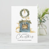 Boheemse Kerstmis Compositie Corporate Groet Feestdagenkaart (Staand voorkant)