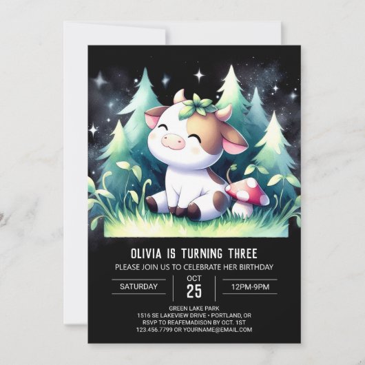 Boheemse kinderen Koe Verjaardag Kaart (Voorkant)