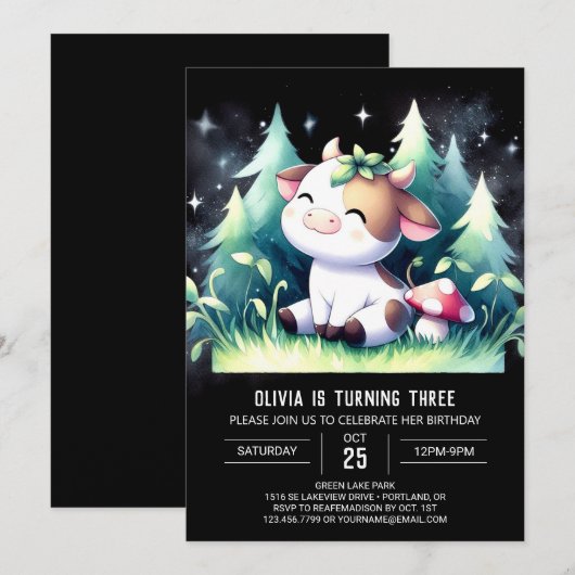 Boheemse kinderen Koe Verjaardag Kaart (Voorkant / Achterkant)