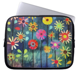Boheemse kleurrijke bloemen laptop sleeve