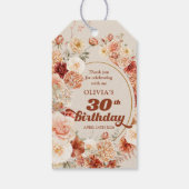 Boheemse kleurrijke herfst bloemenroestig 30ste ve cadeaulabel (Achterkant)