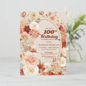 Boheemse kleurrijke herfst bloemensalie 100e verja kaart (Staand voorkant)