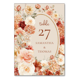 Boheemse kleurrijke herfst bloemensalie roestig kl kaart