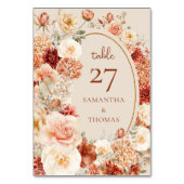 Boheemse kleurrijke herfst bloemensalie roestig kl kaart (Achterkant)