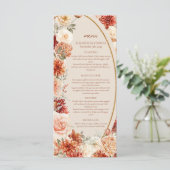 Boheemse kleurrijke herfst bloemensalie roestig kl menu (Staand voorkant)