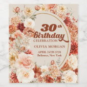 Boheemse kleurrijke herfst bloemensalie roestige b wijn etiket (Enkel label)