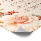 Boheemse kleurrijke herfst bloemensignatuur drinke poster (Hoek)