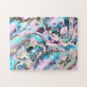 Boheemse Kleurrijke Pastel Fractal Marmer Abstract Legpuzzel (Horizontaal)