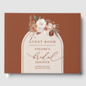 Boheemse koperen pampa's bloemrijke bruiloft gastb gastenboek (Voorkant)