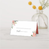 Boheemse koraal bloemenbruiloft plaatskaartje (Voorkant)