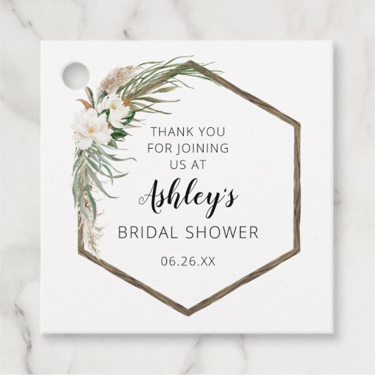 Boheemse krans bruidsshower favor tag bedankjes labels (Voorkant)