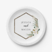 Boheemse krans bruiloftsshower papieren bord (Voorkant)