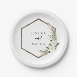 Boheemse krans huwelijksdouche papieren bord