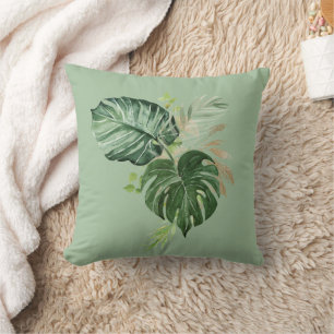 Boheemse kunst monstera verlaat design gooien kuss kussen