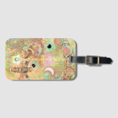 Boheemse  kunst unieke hippie pastel whimsica bagagelabel (Voorkant (horizontaal))