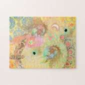Boheemse  kunst unieke hippie pastel whimsica legpuzzel (Horizontaal)