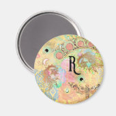 Boheemse  kunst unieke hippie pastel whimsica magneet (Voorkant / Achterkant)