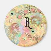 Boheemse  kunst unieke hippie pastel whimsica magneet (Voorkant)