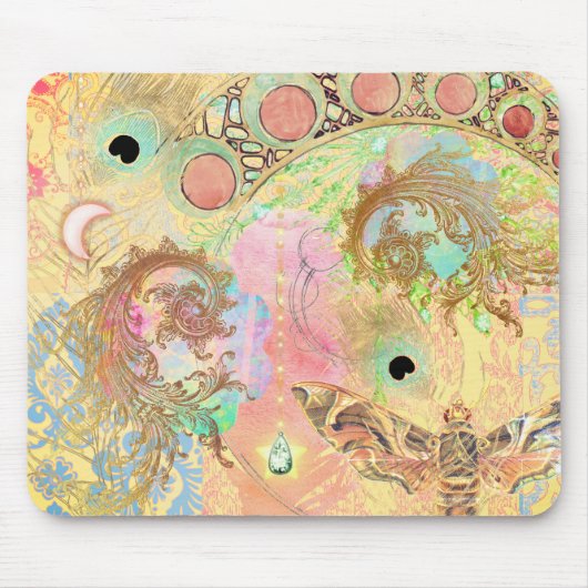 Boheemse  kunst unieke hippie pastel whimsica muismat (Voorkant)