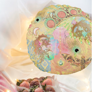 Boheemse  kunst unieke hippie pastel whimsica rond kussen