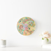 Boheemse  kunst unieke hippie pastel whimsica ronde klok (Huis)