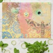 Boheemse  kunst unieke hippie pastel whimsica theedoek (Gevouwen)