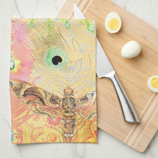 Boheemse  kunst unieke hippie pastel whimsica theedoek (Quarter Fold)