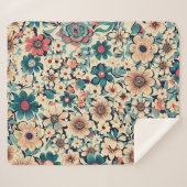 Boheemse Lente Bloem Patroon Sherpa Deken (Voorkant (horizontaal))