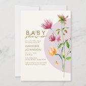 Boheemse lente Wildflower Baby shower Kaart (Voorkant)
