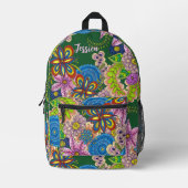 Boheemse levendige volkskunst met de hand getrokke bedrukte rugzak (Voorkant)