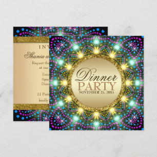 Boheemse Lichten Gouden Glitter Kleuren Kaart