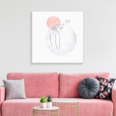 Boheemse Lijnkunst Achtergrond Canvas Afdruk (Insitu (Woonkamer))