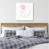 Boheemse Lijnkunst Achtergrond Canvas Afdruk (Insitu (Slaapkamer))
