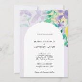 Boheemse Lila Groene Waterverf Bloemenbruiloft Kaart (Voorkant)