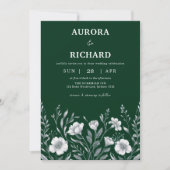Boheemse luxe smaragdgroene herfstbruiloft kaart (Voorkant)