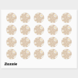 Boheemse Madeliefjes Bloem Ronde Sticker