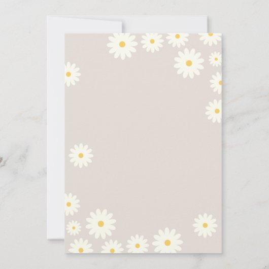 Boheemse Madeliefjes Bloemige 1e Verjaardagsfeestj Kaart (Achterkant)