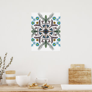 Boheemse Mandala Kleurrijke Plant Bloemig Poster