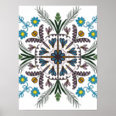 Boheemse Mandala Kleurrijke Plant Bloemig Poster (Voorkant)
