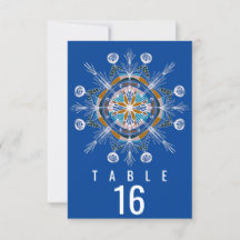 Boheemse Mandala Mosterd Blauwe Zitplaatsen Trouwe