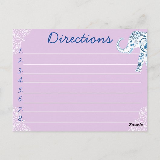 Boheemse mandala's en lotus olifant recept briefkaart (Achterkant)