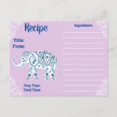 Boheemse mandala's en lotus olifant recept briefkaart (Voorkant)