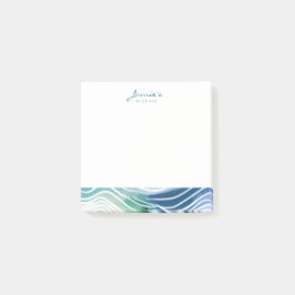 Boheemse mariene blauwe en Blauwgroen golven Post-it® Notes