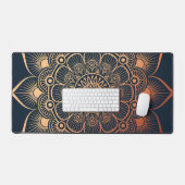 Boheemse marine blauwe perzik mandala bureaumat (Keyboard & Muis)