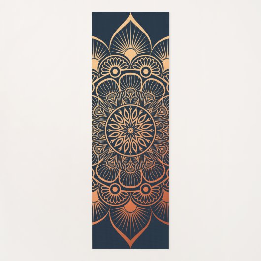 Boheemse Marine Blauwe Perzik Mandala Yoga Mat (Voorkant)