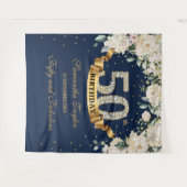 Boheemse marine groen en witte rozen verjaardag wandkleed (Voorkant (horizontaal))