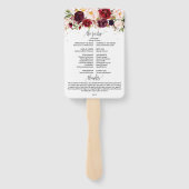 Boheemse marsala bloesem blush roze bruiloft progr handwaaier (Achterkant)