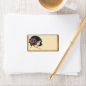 Boheemse  Meisje Houten In orde gemaakt Adresetike Etiket (Insitu)